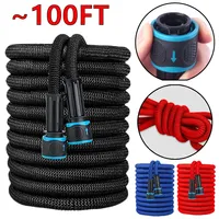 25FT-100FT Expandable Flexible Water Hose Car Wash Hose Water Gun Hose Garden Sprayer Gardening Watering Irrigation Tools