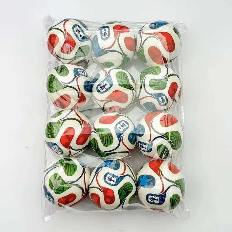 

2026 World Soccer Style 50Pcs Mini Foam Soccer Balls Kids Stress Relief Bouncy Balls Party Favor Souvenir Toys Key Chains