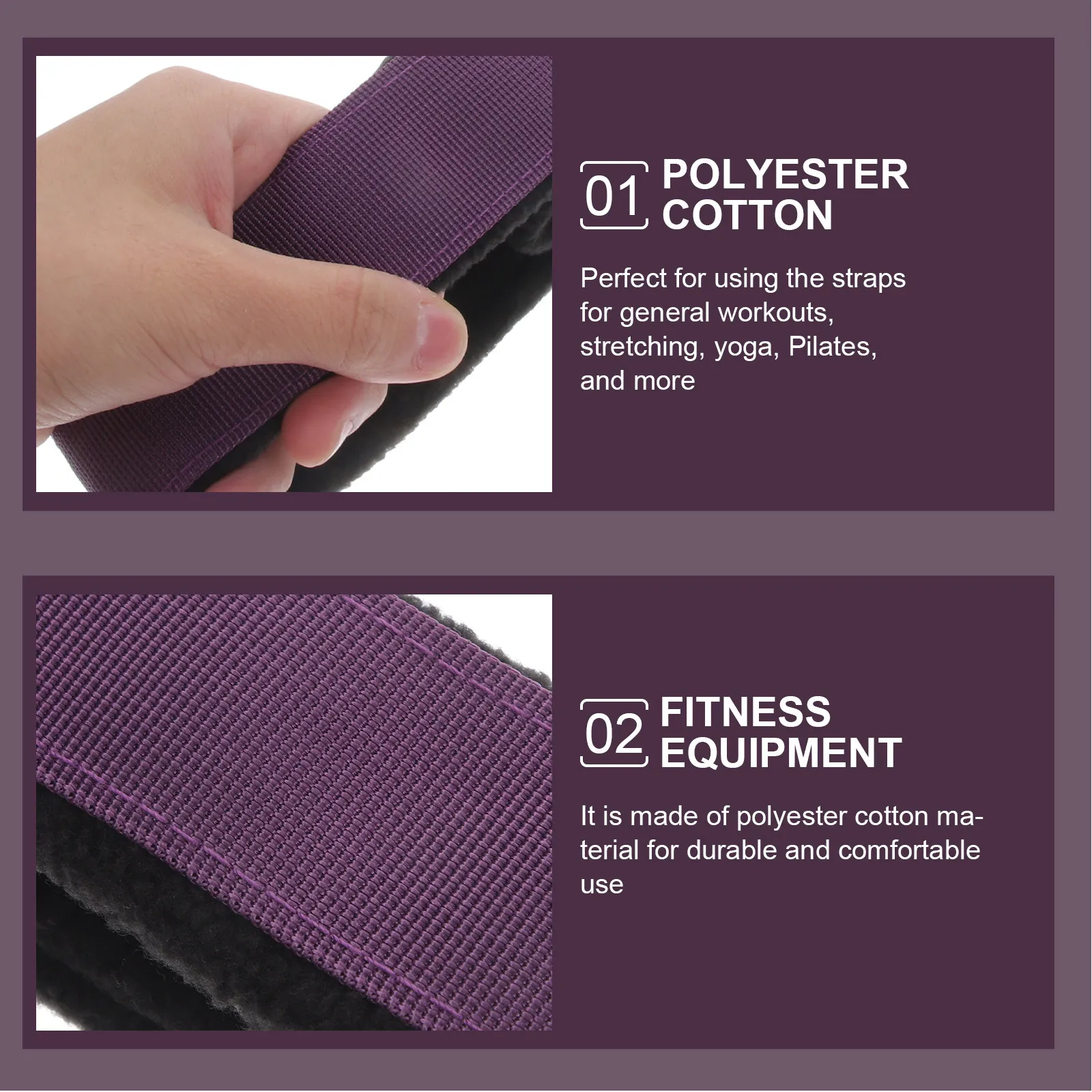 Yoga Stretch Belt Set – 2pcs High-Elastic Polyester-Cotton Resistance Bands for Yoga, Pilates, Stretching & Fitness
