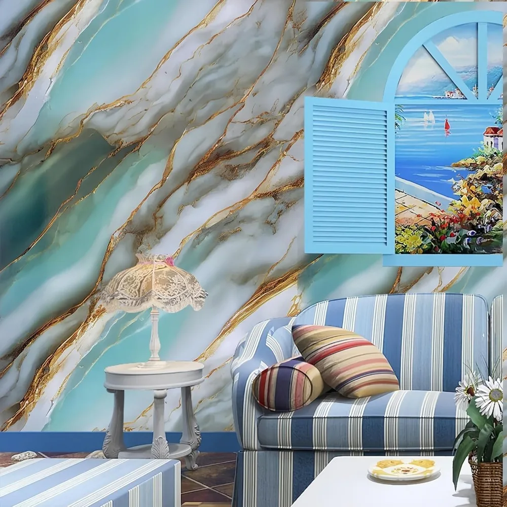 ورق جدران للمطبخ، ملصق مقاوم للزيت، ملصق تجديد الأثاث، خلفية تلفزيون لغرفة المعيشة، نسيج رخامي، ضوء Luxu