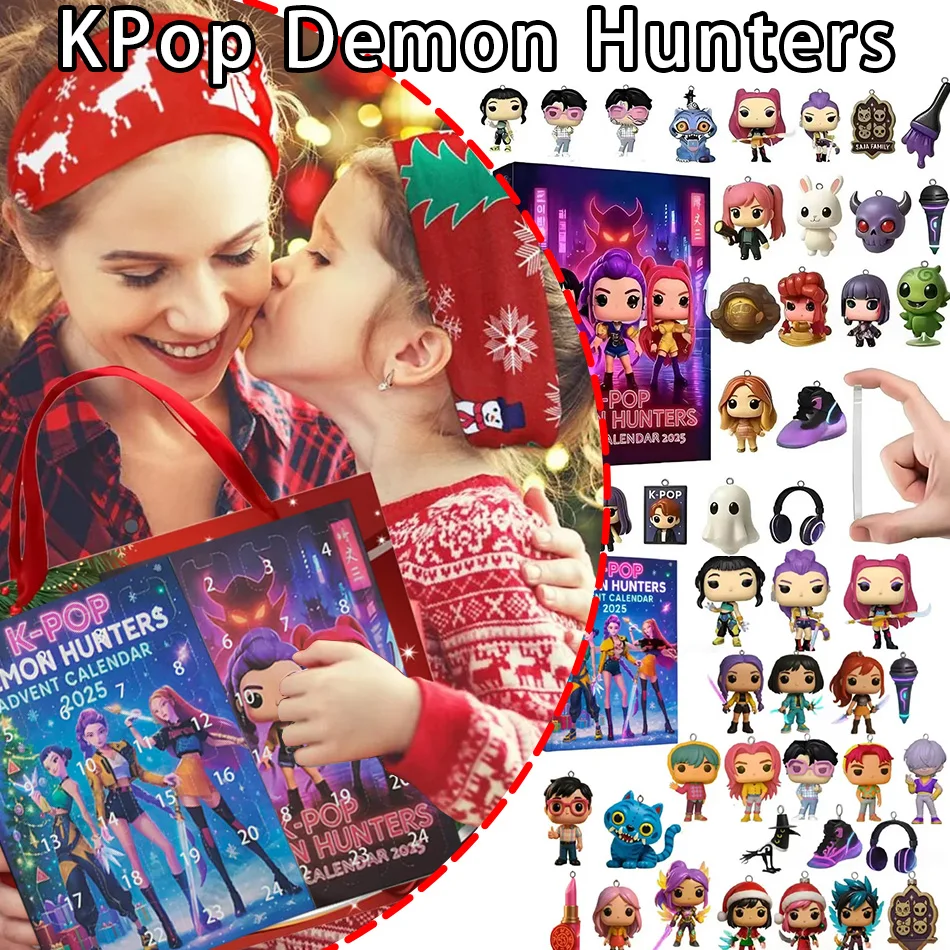 

Kpop Demon Hunters Адвент-календарь Huntrix Rumi Mira Zoey SAJA Мальчики Дерпи Тигр Новогодний декор Рождественские игрушки обратного отсчета Подарки