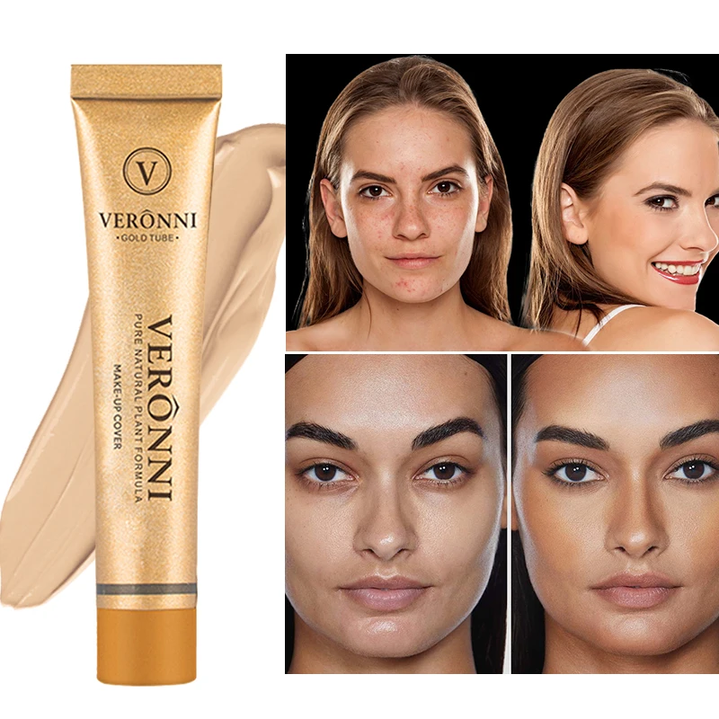 14-kleuren concealer om acnevlekken, sproeten, littekens, tatoeages, donkere kringen, sproeten, langdurige waterdichte vloeibare foundation te bedekken