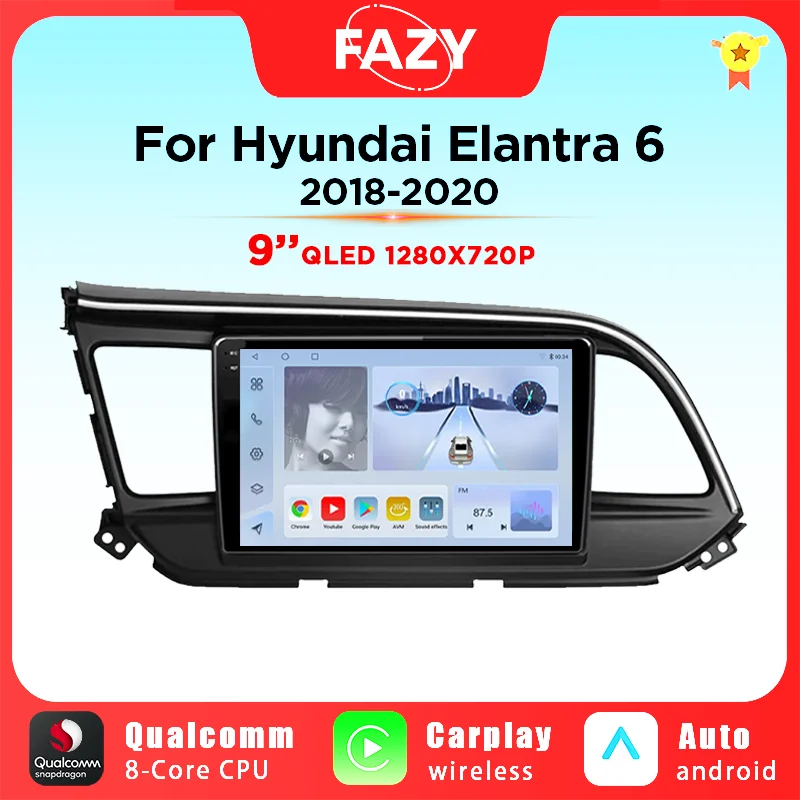 

Android all in one Wireless CarPlay For Hyundai Elantra 6 2018 2019 2020 4G Car Multimidia Video Player GPS Navigation DSP 2din