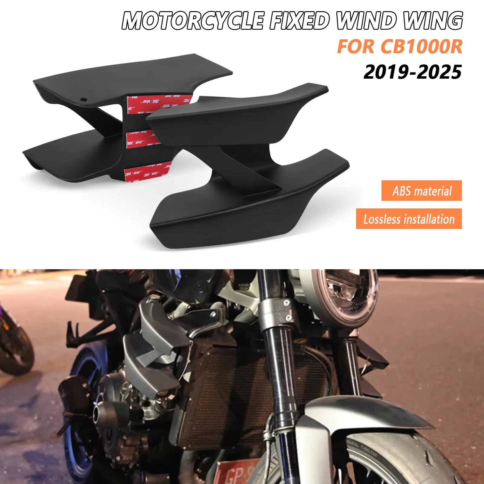 For Honda CB1000R 2019-2025 CB 1000R Front spoiler Lower spoiler flank Side Wing Side spoiler FRONTAL SPOILERS Fairing Winglet