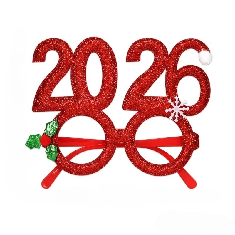 

2026 Digital Funny Glasses - Christmas & New Year Creative Eye Wear, Party Decoration Photo Frame for Holiday Gatherings