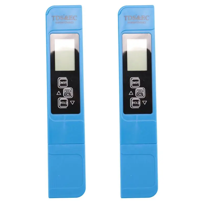 2X TDS EC Meter Temperature Tester Pen 3 In 1 Function Conductivity Water Quality Tool TDS EC Tester 0-9990 Ppm 15%-AT30