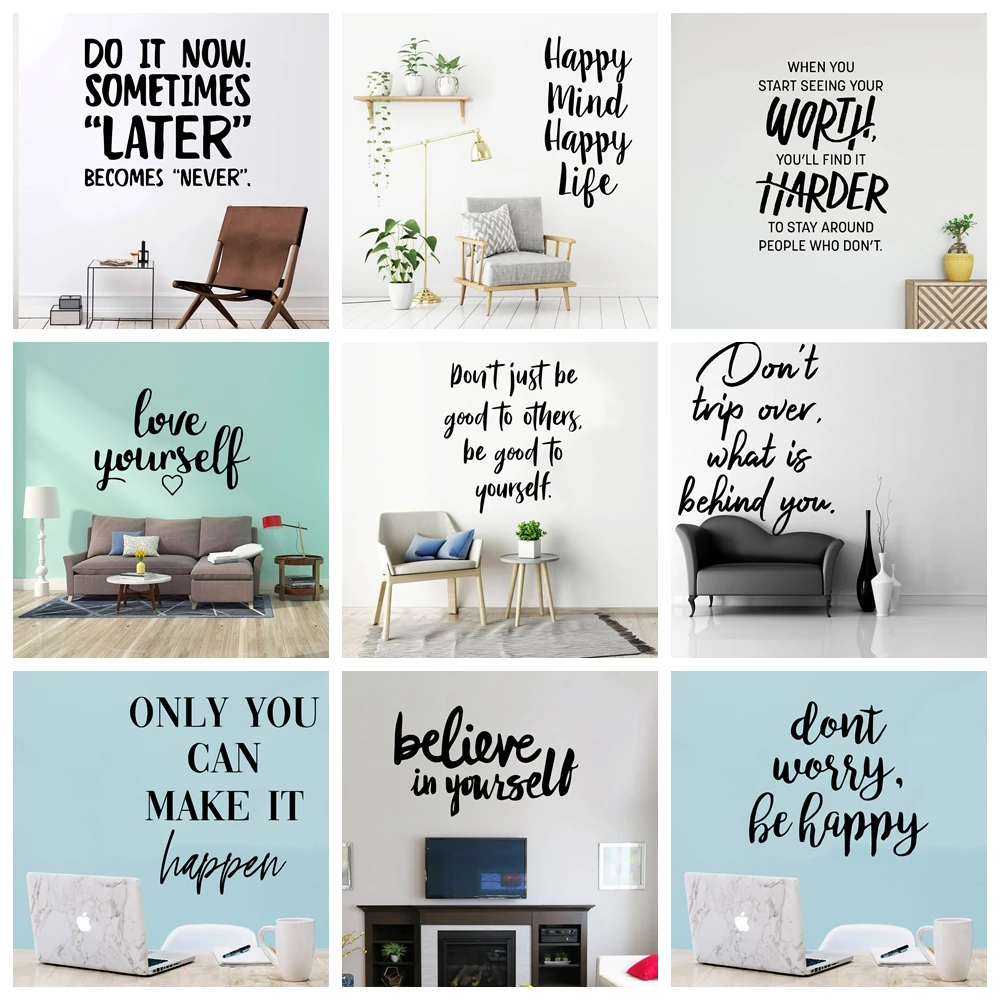 1 pc hot sale simple phrase Home wallsticker Decoration Accessories For Kids Rooms Home Decor Wall Art MURAL Drop Shipping