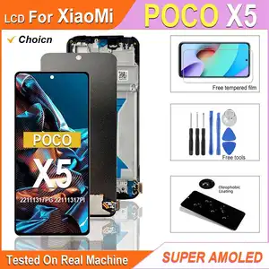 Bilashmart 6.67 SUPER AMOLED LCD 22111317PG Premium LCD POCO X5 LCD Touch Screen Digitizer Assembly Xiaomi Poco X5 LCD Display