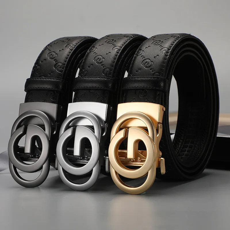 

Роскошные ремни для мужчин из коровьей натуральной кожи, мужской ремень с автоматической пряжкой, новейшие модные дизайнерские бренды, мужской ремень