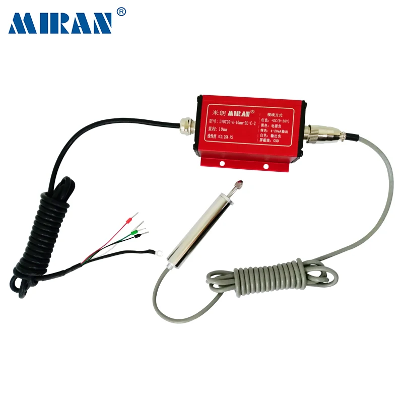 Miran 4 Wires Strong Anti-interference Capability LVDT Displacement Sensor Separating Self Return LVDT Transducer 0-10V Output