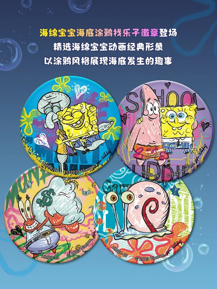 KAYOU SpongeBob SquarePants Badge Spilla Spille Rara figura di cartone animato Anime Zaino Regali per hobby Giocattoli Scatola per spille