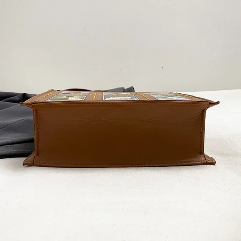 Neue Katzenelfen-Handtasche: Stylische, vielseitige Damen-Umhängetasche, trendige Fantasy-Schultertasche, quadratische Tragetasche, Aktentasche mit Stauraum – Detail 5