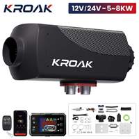 KROAK 5-8KW Diesel Parking Heater 12V Truck Diesel Air Heater 10L Fuel Tank and Muffler Smart LCD Display & Remote Control