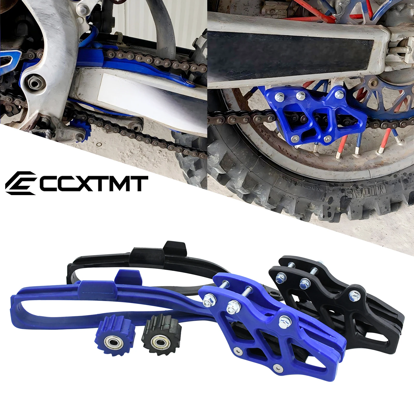 Guia deslizante de corrente para braço oscilante de motocicleta, guia de corrente de rolo inferior, proteção de roda dentada para yamaha yz wr 125 250 250f 250x 450f, peças