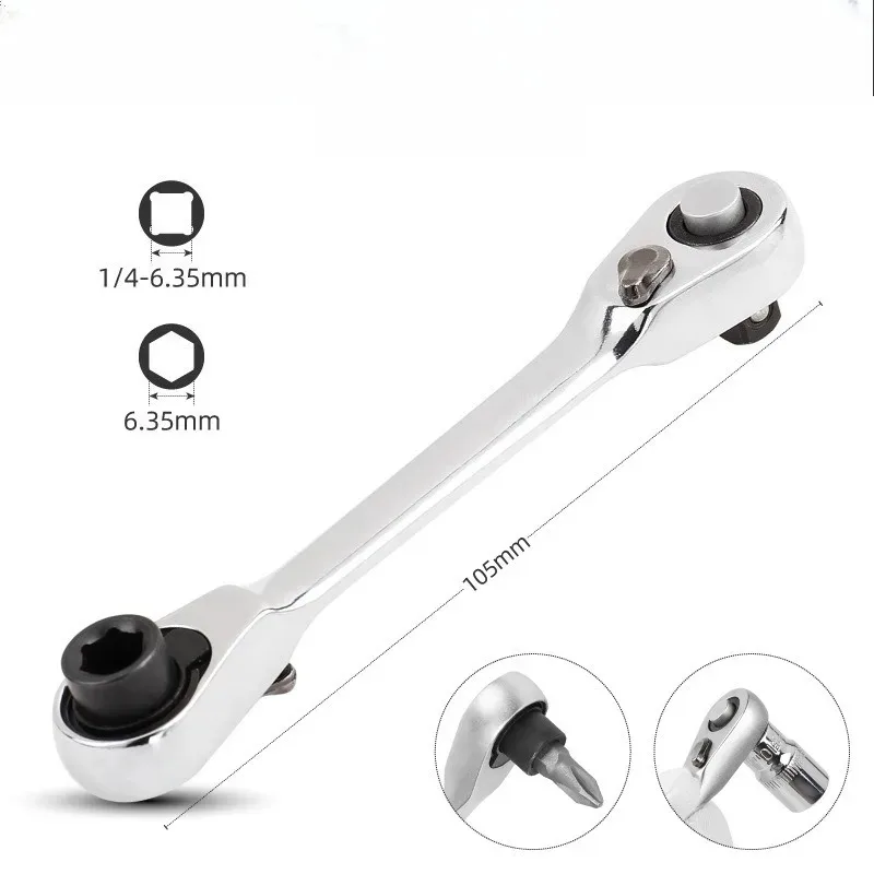 Novo 2-em-1 mini agudos catraca chave inglesa conjunto de chave de fenda de soquete rápido de ponta dupla hex torque ferramentas de reparo manual