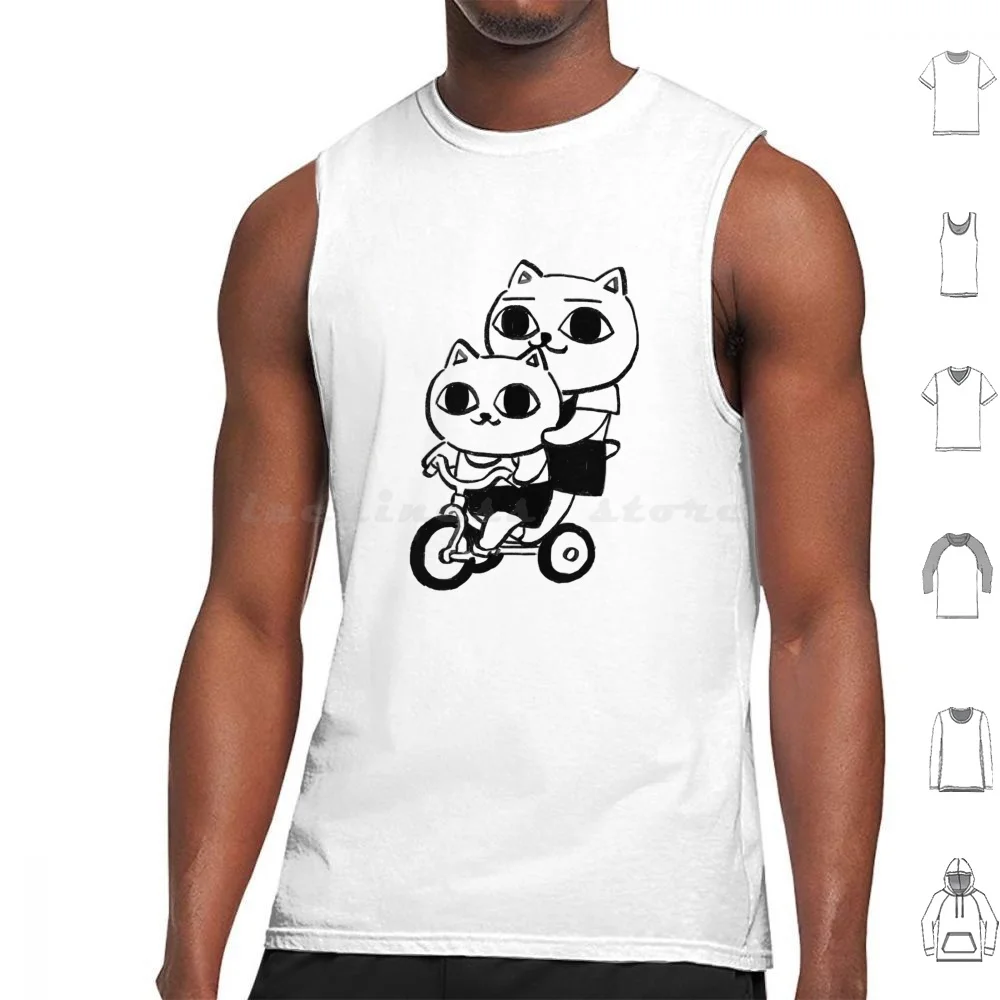 Sólo Nekojiru compartido bicicleta/sopa de gato Manga 04 camisetas sin mangas estampado algodón Nyako Nyatta Nekojiru Udon sopa de gato