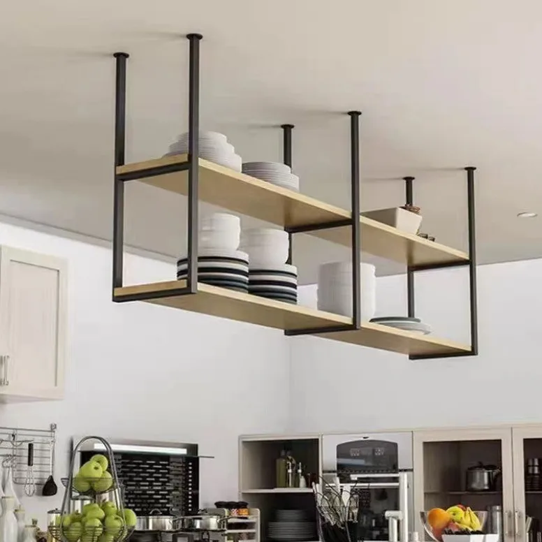 nordic-family-kitchen-bar-hanger-zhongdao-kitchen-utensils-multi-layer-board-rack-ceiling-hanging-hoisting-storage-rack