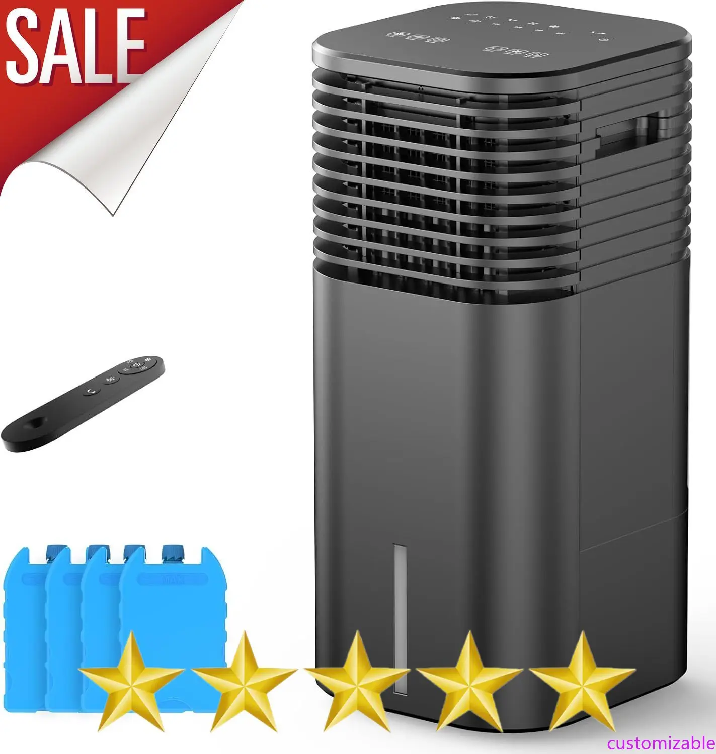 

Customizable 24" Windowless Portable Air Conditioner, 15H Timer & 120°Oscillation, 3-IN-1 Portable AC Unit with Remote