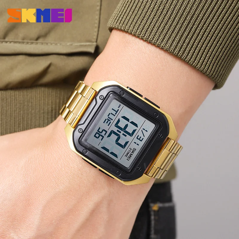 SKMEI Electronic Watch for Man Fashion Sport Digital Wristwatch Countdown Stopwatch 2Time Original Brand Men\'s Clock