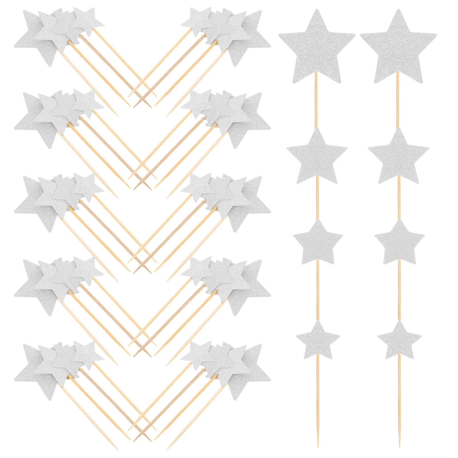 

1Set Glitter Star Cupcake Toppers Decorative Sparkling Cake Picks for Birthday Wedding Party Desserts Cupcake Decoration