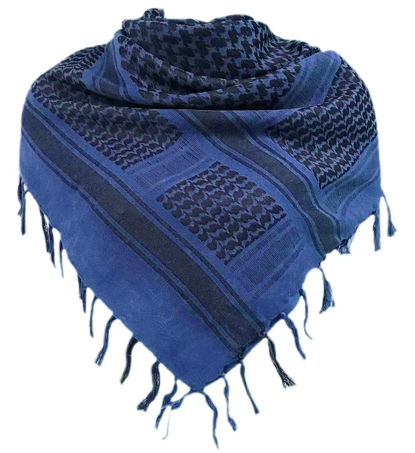 Top Blue Unisex Military Winter Shemagh Tactical Scarf 100% Cotton Keffiyeh Scarf Wrap Outdoor Hiking Hunting Windproof Sacrves