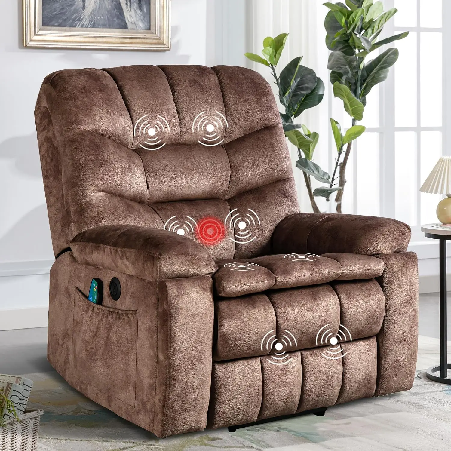 Power Lift Recliner Chair with Massage & Heating, High Back Electric Lift Chair for Elderly, Upholstered Single, Customized