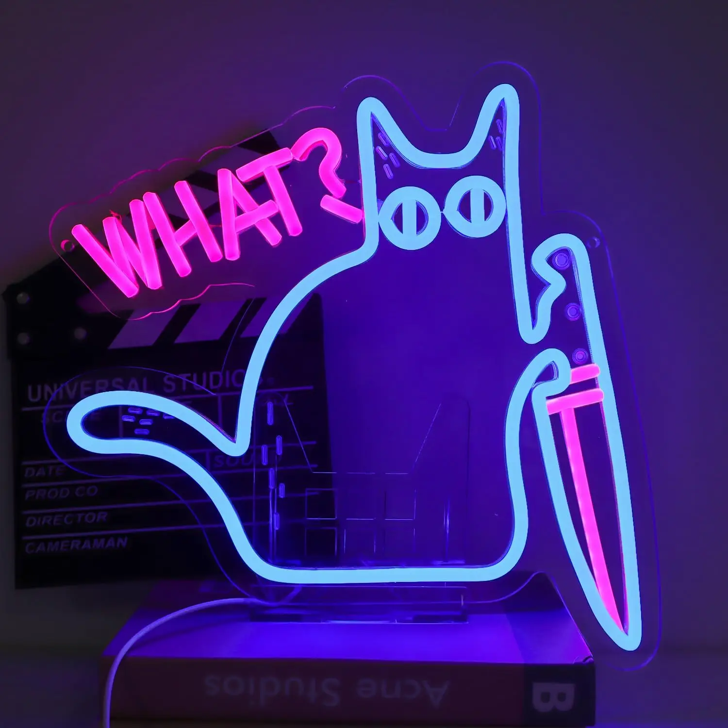 

Cat What Neon Sign Dimmable Neon Lights for Bedroom Hotel Cafe Home Man Cave College Dorm Decor Aesthetics Draw Birthday Gifts