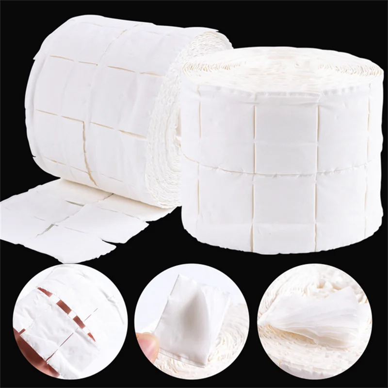 1 Roll 300/500Pcs Nail Wipe Cotton Pads UV Gel Nail Tips Nail Polish Remover Cleaner Paper Soak Nail Art Cleaning Manicure Tool