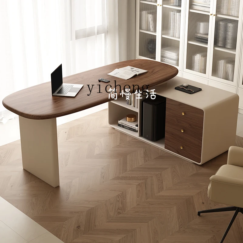 

LSL Solid Wood Corner Desk Light Luxury Modern Study Desk Consultation Desk