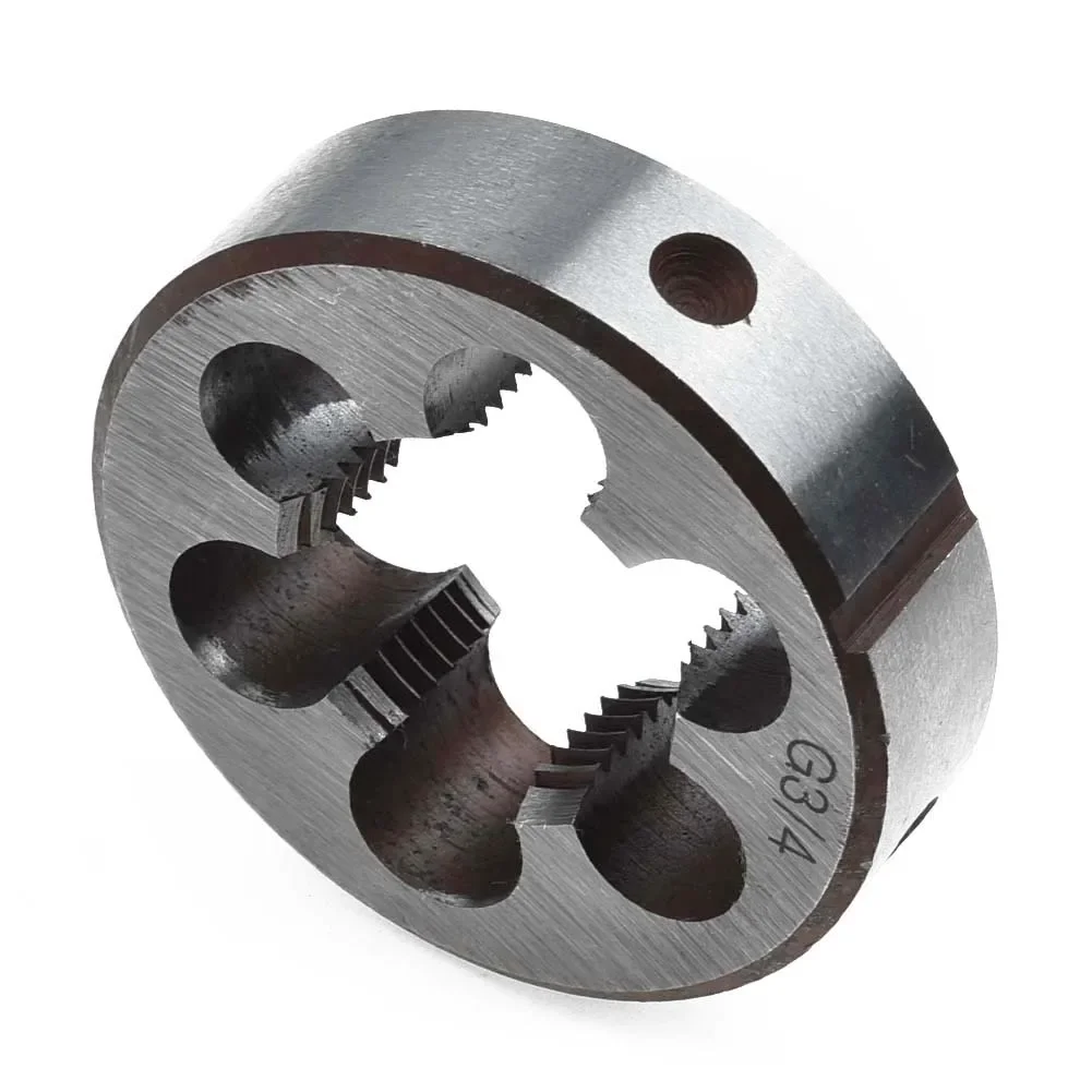 1Pcs HSS Pipe Threads Round Dies BSP 1/8 1/4 3/8 1/2 3/4 HSS High Speed Steel Pipe Thread BSP Round Die Hand Tools Tap Die