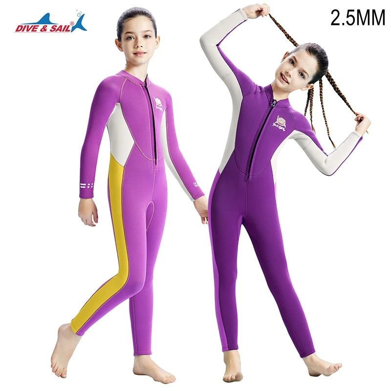 

2.5MM Kids Neoprene Full Body WaterProof Snorkeling Kayaking Swim WetSuit Scuba Long Sleeve Keep Warm Surfing Drift Diving Suit