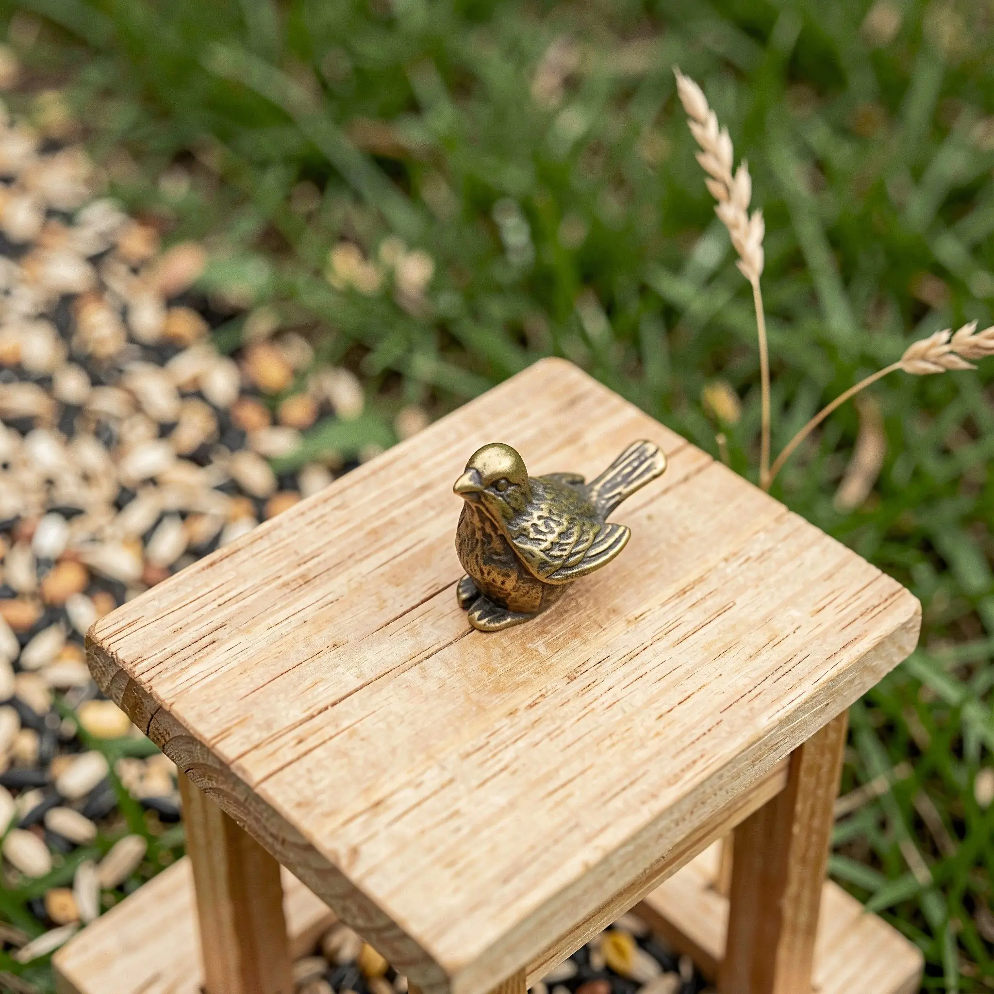 4 Pcs Bird Bath Statue Brass Bowl Disk Birdbath Decorative Ornament Accessory Purifier Golden Cleaner Fountain