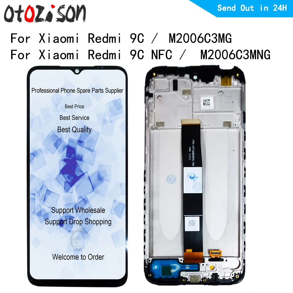 LCD For Xiaomi Redmi 9C M2006C3MG Display Touch Panel Screen Digitizer With Frame Assembly For Xiaomi Redmi 9C NFC M2006C3MNG