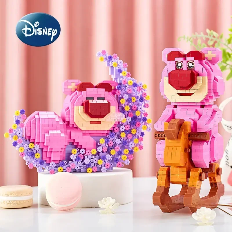 Disney Strawberry Bear 2025 New Block Toy Cartoon 3D Children's Toy Puzzle Animation Splicing Block Children's Birthday Gift