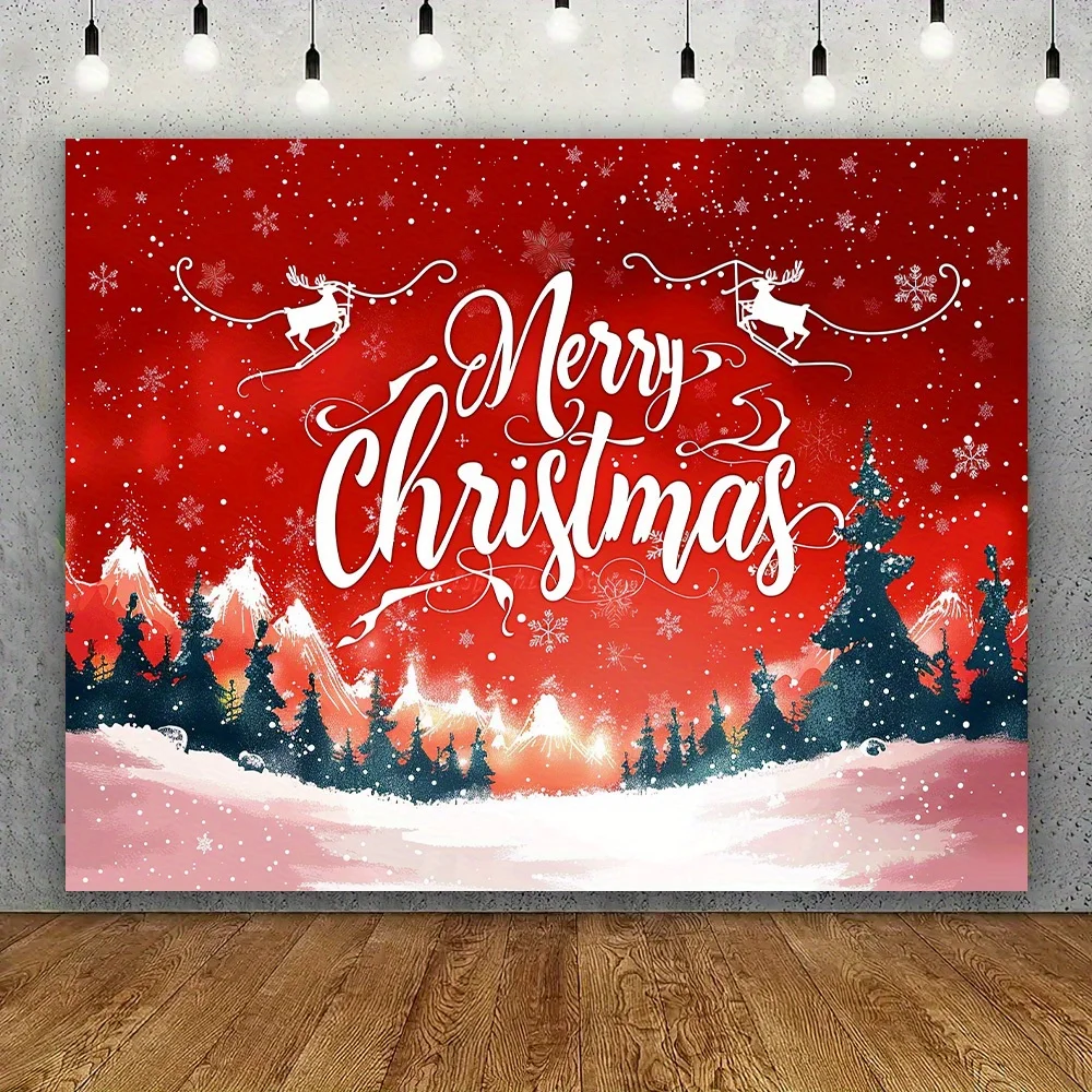 Merry Christmas background photography, snowflake photo background red photo Happy New Year booth background