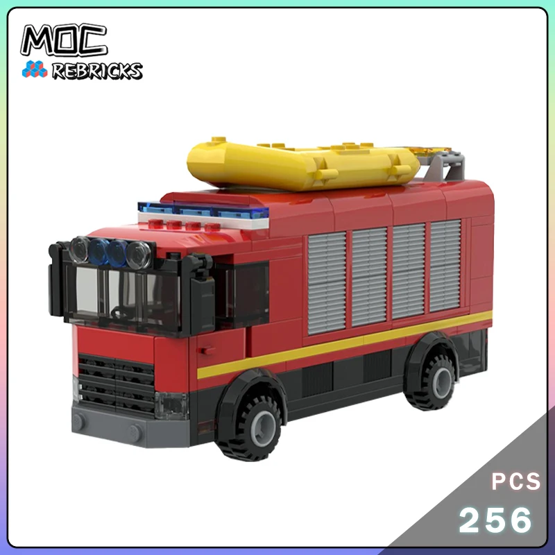 MOC ELW1 GW-Atemschutz camion pompier spécialiste unité de sauvetage blocs de construction bricolage modèle assemblage briques garçon jouet cadeaux de noël