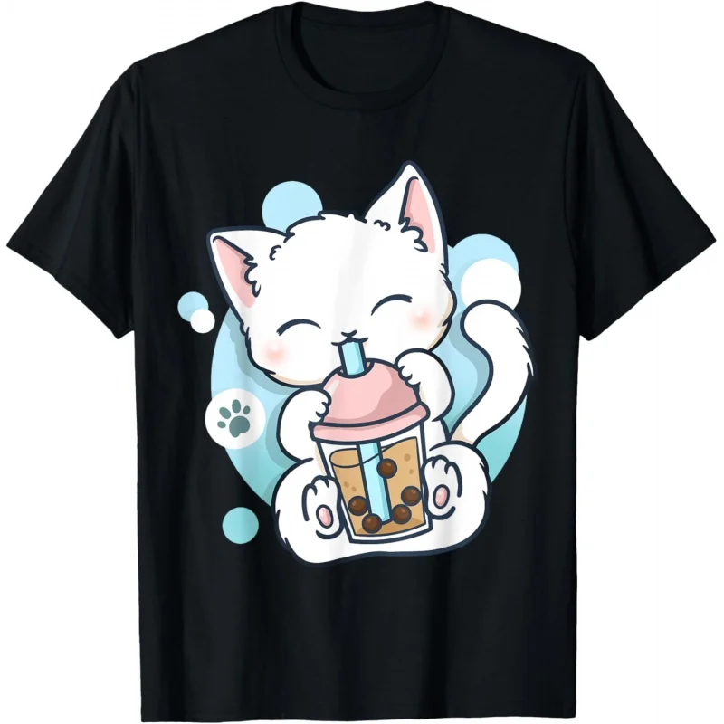 

Cat boba tea bubble tea anime kawaii Neko T-shirt