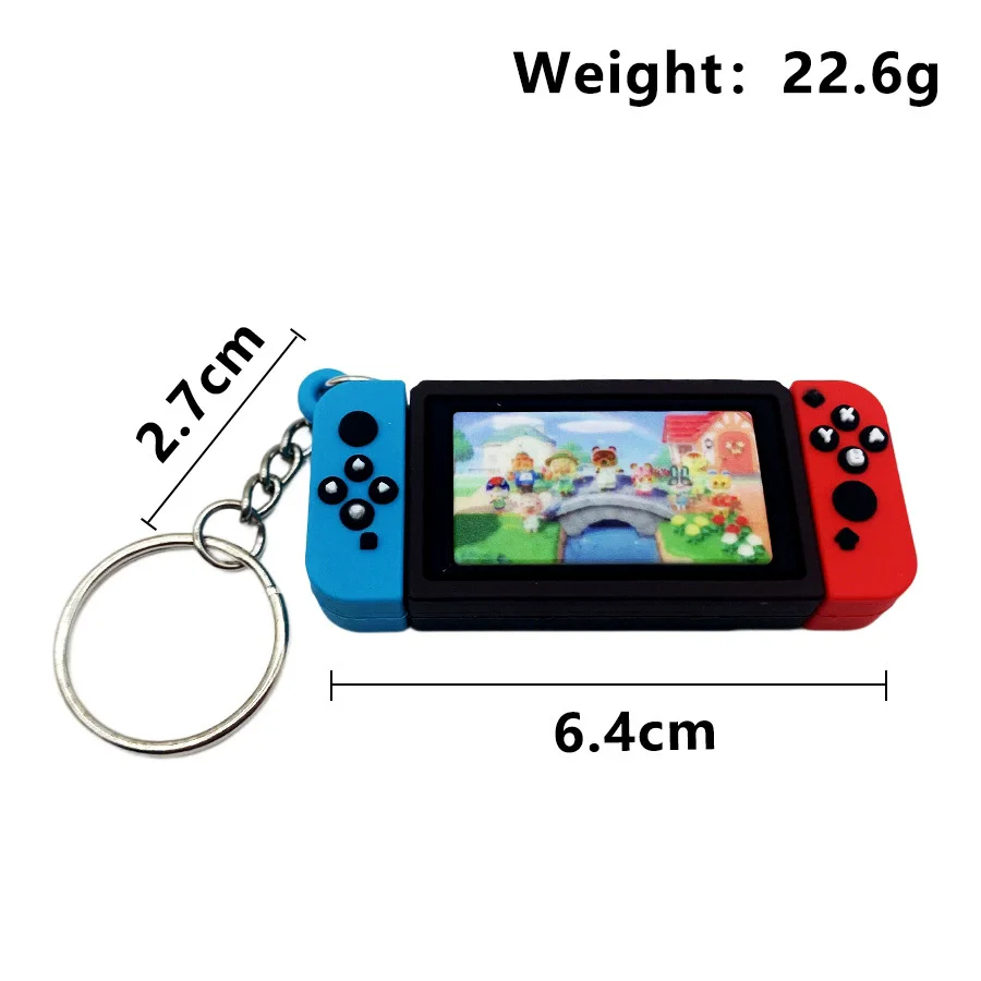 Chibi Switch Model Keychain Mini Game Boy Key Chain Car Bags Pendant For Men Phone Key Ring Toys Birthday Gift