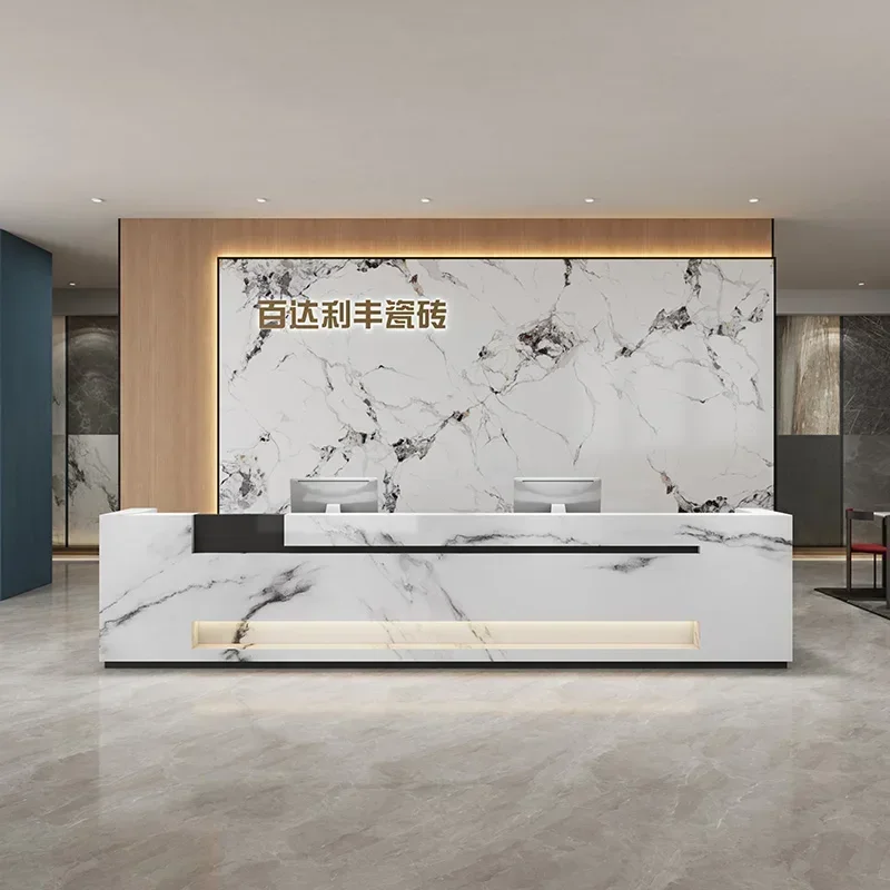Front Reception Desk Shop Counter Cash Register Reception Desks Computer Coffee Distillation GarageUniversal Salon Furniture