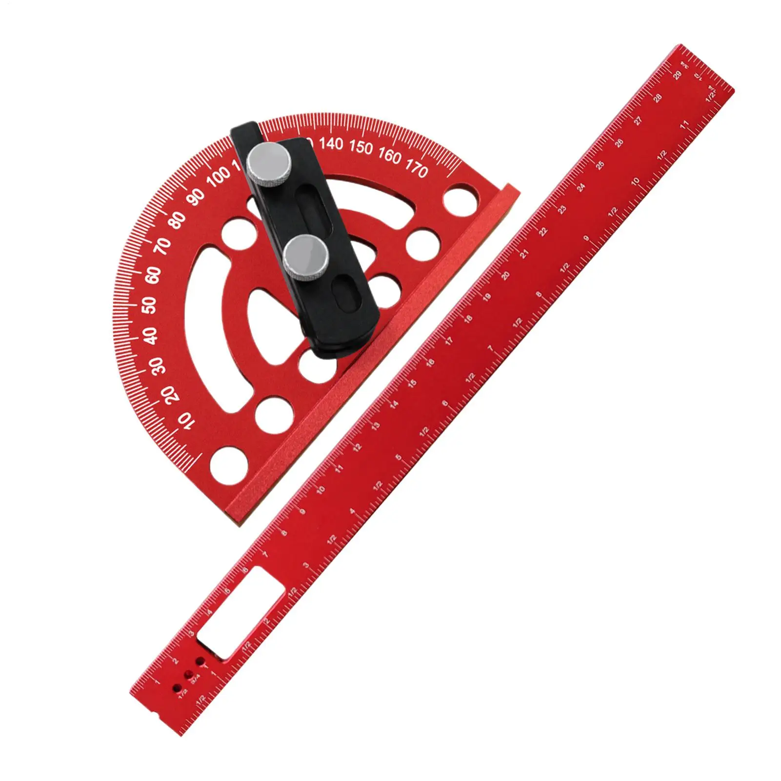 Protractor Angle Finder 0-180 Degree Aluminum Alloy Adjustable Gauge Woodworking Angle Ruler For Marking Carpenters Architects
