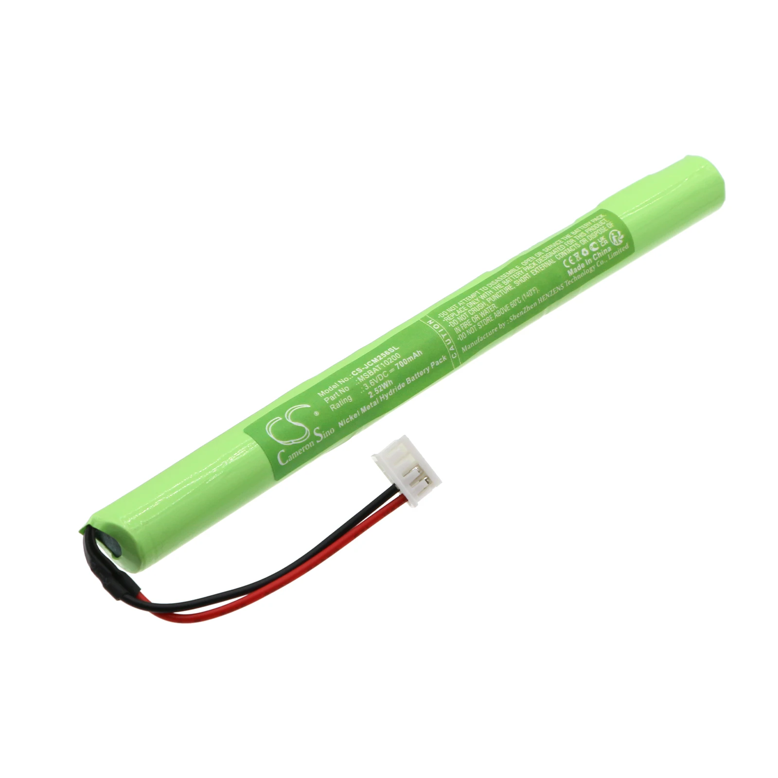 CS Replacement Battery for Johnson Controls MS-NCE2566-0 PN:MS-BAT1020-0-SUB,MSBAT10200SUB,MS-BAT1020-0,MSBAT 700mAh / 2.52Wh