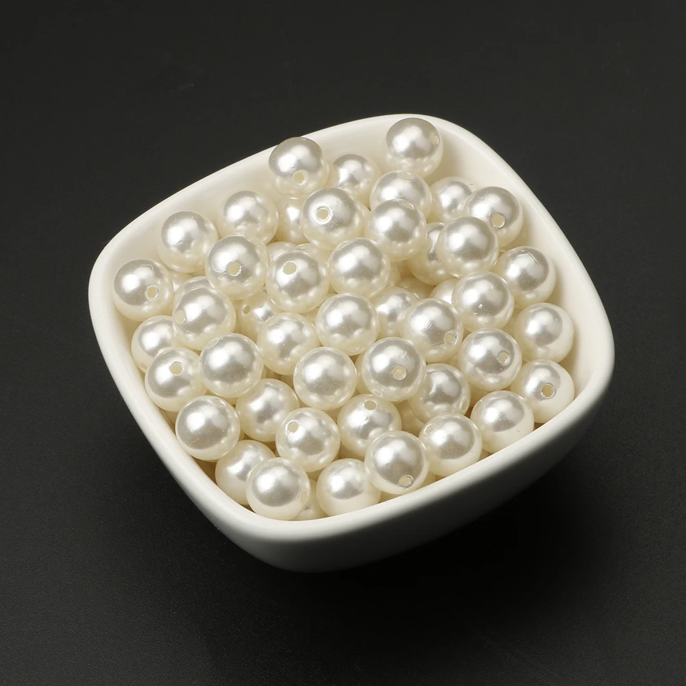 60–1000 Stück ABS-Perlen, lose runde Perlen, Basteln für Modeschmuck, Acryl, DIY-Imitationsperlen, 4 mm/6 mm/8 mm/10 mm/12 mm