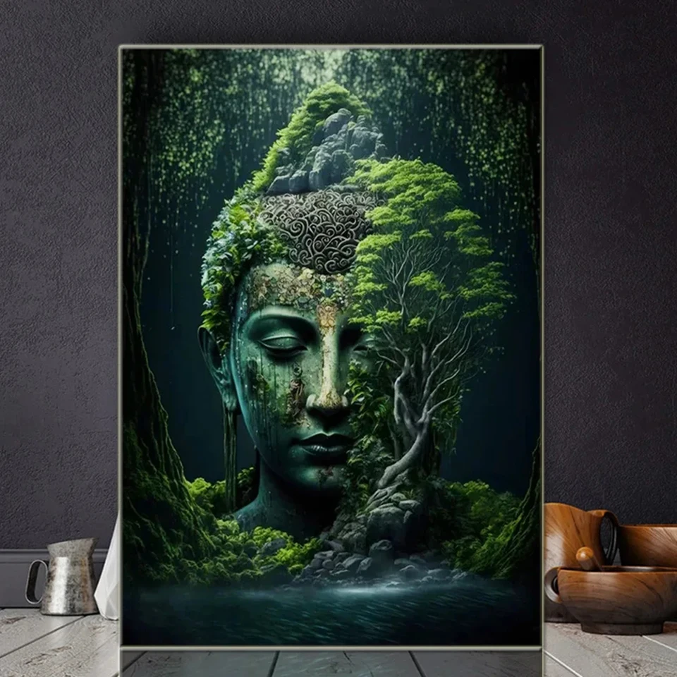 Vintage Buddha In Nature diamond Painting cross stitch Spiritual Religion diamond embroidery mosaic tree buddha home decoration