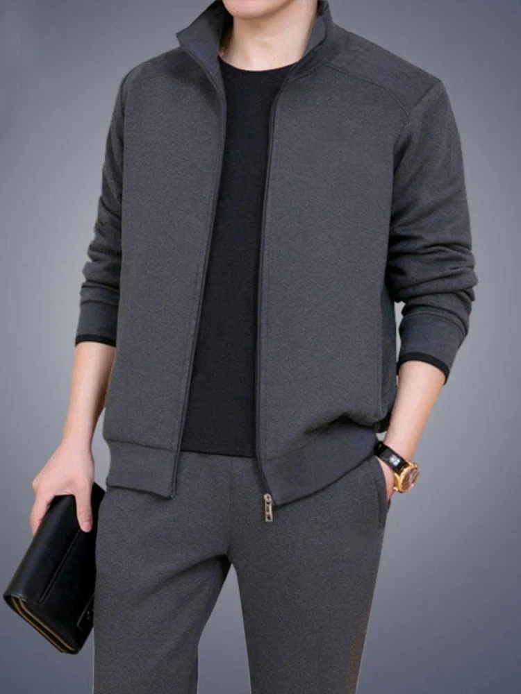 Autumn Winter Men's Casual Jogger Sets Sport Suits Men Sportswear Zipper Sweatsuit Tracksuit Set Man 2 Piece Set Male Tracksuits
