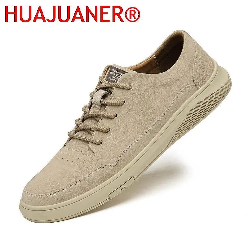 New Man Leather Sneakers High Quality Suede Shoes Men Spring Autumn Fashion Men's Casual Shoes Comfortable Male Walking Footwear