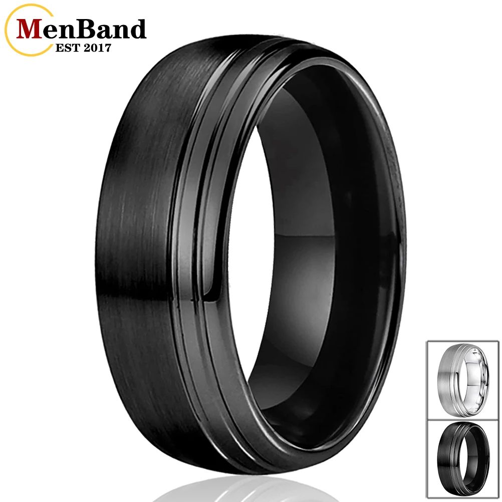 

MenBand Jewelry ClassicsI Love You 6MM 8MM Men Women Black Tungsten Carbide Wedding Ring Grooved Polished Brushed Comfort Fit