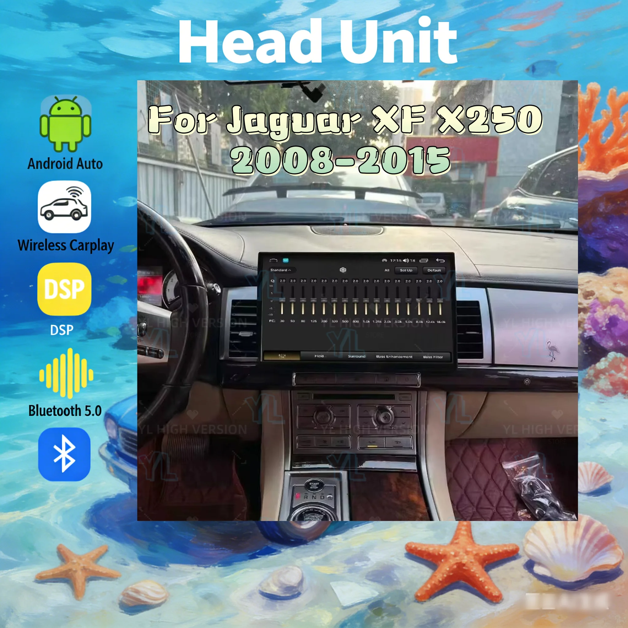 

Android 14.0 Touch HD Screen Car Multimedia Player 13” For Jaguar XF 2008-2015 GPS Navigation Carplay Radio Stereo Unit BT 5.0