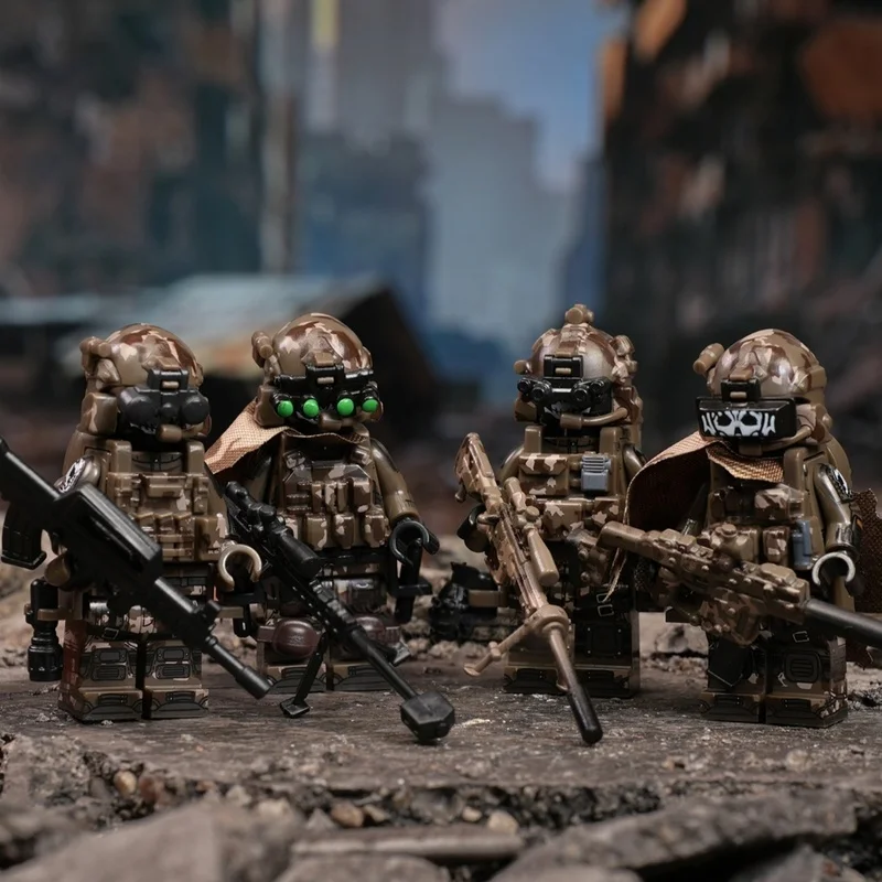 Tactical Soldier Building Block Minifigure Modern Military Style Assembly Figure Toy Compatible Brick Character Model