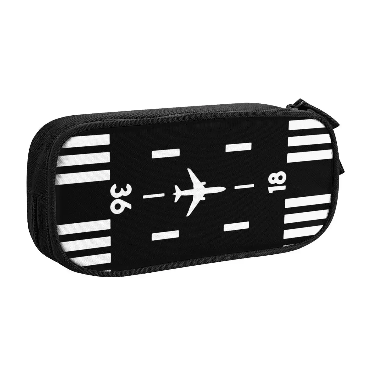 Custom Cute Airport Runway Traffic Controller Pencil Case for Airplane Pilot Aviator Large Capacity Pen Bag Box Stationery