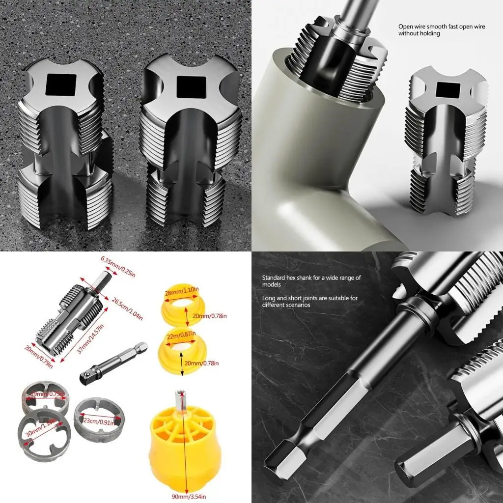 

964E PVC Thread Maker Tool for Electric Drill,Plastic Pipe Threader 1/2inch 3/4inch